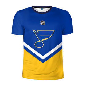 Мужская футболка 3D спортивная с принтом St. Louis Blues в Белгороде, 100% полиэстер с улучшенными характеристиками | приталенный силуэт, круглая горловина, широкие плечи, сужается к линии бедра | america | canada | hockey | nhl | usa | америка | блюз | канада | лед | нхл | сент луис | сша | хоккей