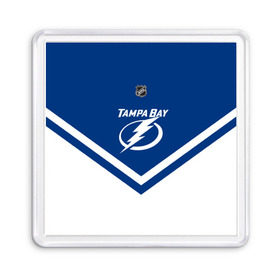 Магнит 55*55 с принтом Tampa Bay Lightning в Белгороде, Пластик | Размер: 65*65 мм; Размер печати: 55*55 мм | america | canada | hockey | nhl | usa | америка | бэй | канада | лайтнинг | лед | нхл | сша | тампа | хоккей