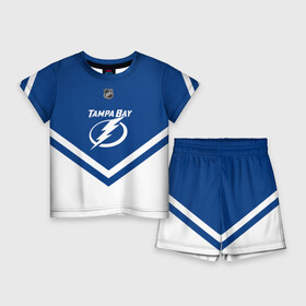 Детский костюм с шортами 3D с принтом Tampa Bay Lightning в Белгороде,  |  | america | canada | hockey | nhl | usa | америка | бэй | канада | лайтнинг | лед | нхл | сша | тампа | хоккей