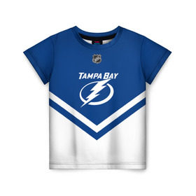 Детская футболка 3D с принтом Tampa Bay Lightning в Белгороде, 100% гипоаллергенный полиэфир | прямой крой, круглый вырез горловины, длина до линии бедер, чуть спущенное плечо, ткань немного тянется | america | canada | hockey | nhl | usa | америка | бэй | канада | лайтнинг | лед | нхл | сша | тампа | хоккей