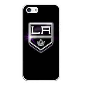 Чехол для iPhone 5/5S матовый с принтом Los Angeles Kings в Белгороде, Силикон | Область печати: задняя сторона чехла, без боковых панелей | hockey | kings | los angeles | nhl | корона | нхл | хоккеист | хоккей