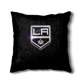 Подушка 3D с принтом Los Angeles Kings в Белгороде, наволочка – 100% полиэстер, наполнитель – холлофайбер (легкий наполнитель, не вызывает аллергию). | состоит из подушки и наволочки. Наволочка на молнии, легко снимается для стирки | hockey | kings | los angeles | nhl | корона | нхл | хоккеист | хоккей