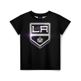 Детская футболка 3D с принтом Los Angeles Kings в Белгороде, 100% гипоаллергенный полиэфир | прямой крой, круглый вырез горловины, длина до линии бедер, чуть спущенное плечо, ткань немного тянется | hockey | kings | los angeles | nhl | корона | нхл | хоккеист | хоккей