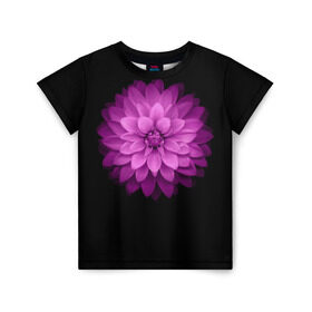 Детская футболка 3D с принтом Violet в Белгороде, 100% гипоаллергенный полиэфир | прямой крой, круглый вырез горловины, длина до линии бедер, чуть спущенное плечо, ткань немного тянется | лепестки | прикольные картинки | фиолетовый | цветочки | цветы