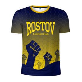 Мужская футболка 3D спортивная с принтом Rostov Football club в Белгороде, 100% полиэстер с улучшенными характеристиками | приталенный силуэт, круглая горловина, широкие плечи, сужается к линии бедра | дону | на | ростов | ростов на дону