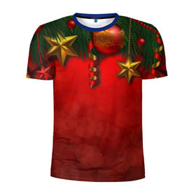 Мужская футболка 3D спортивная с принтом Новый год в Белгороде, 100% полиэстер с улучшенными характеристиками | приталенный силуэт, круглая горловина, широкие плечи, сужается к линии бедра | christmas | новогодний | рождество | украшения
