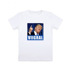 Детская футболка хлопок с принтом Трамп 1 в Белгороде, 100% хлопок | круглый вырез горловины, полуприлегающий силуэт, длина до линии бедер | america | donald | trump | usa | америка | дональд | трамп