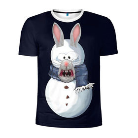 Мужская футболка 3D спортивная с принтом Снэпчат кролик в Белгороде, 100% полиэстер с улучшенными характеристиками | приталенный силуэт, круглая горловина, широкие плечи, сужается к линии бедра | snapchat | радуга | снеговик | снэпчат | уши | фильтр | язык