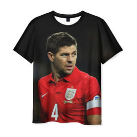 Мужская футболка 3D с принтом Steven Gerrard в Белгороде, 100% полиэфир | прямой крой, круглый вырез горловины, длина до линии бедер | england national team | premier league | steven gerrard | англия | ливерпуль | стивен джеррард | футбол
