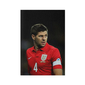 Обложка для паспорта матовая кожа с принтом Steven Gerrard в Белгороде, натуральная матовая кожа | размер 19,3 х 13,7 см; прозрачные пластиковые крепления | Тематика изображения на принте: england national team | premier league | steven gerrard | англия | ливерпуль | стивен джеррард | футбол