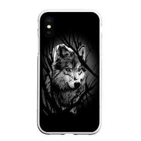 Чехол для iPhone XS Max матовый с принтом Серый волк в Белгороде, Силикон | Область печати: задняя сторона чехла, без боковых панелей | Тематика изображения на принте: animal | beast | grey | roar | wolf | волк | животное | зверь | рык | серый