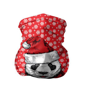 Бандана-труба 3D с принтом Панда Клаус в Белгороде, 100% полиэстер, ткань с особыми свойствами — Activecool | плотность 150‒180 г/м2; хорошо тянется, но сохраняет форму | animal | bear | beast | claus | panda | santa | дед мороз | елка | зверь | клаус | медведь | новый год | панда | рождество | санта | снег