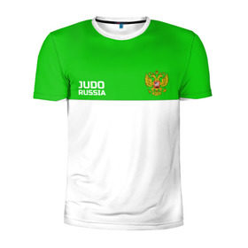 Мужская футболка 3D спортивная с принтом Дзюдо в Белгороде, 100% полиэстер с улучшенными характеристиками | приталенный силуэт, круглая горловина, широкие плечи, сужается к линии бедра | judo | дзюдо | единоборства | россия | спорт | федерация