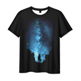 Мужская футболка 3D с принтом Млечный путь в Белгороде, 100% полиэфир | прямой крой, круглый вырез горловины, длина до линии бедер | galaxy | milky way | night | space | star | вселенная | галактика | звезды | космос | млечный | ночь | путь
