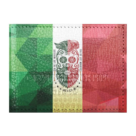 Обложка для студенческого билета с принтом Мексика в Белгороде, натуральная кожа | Размер: 11*8 см; Печать на всей внешней стороне | Тематика изображения на принте: мексика | флаг | череп