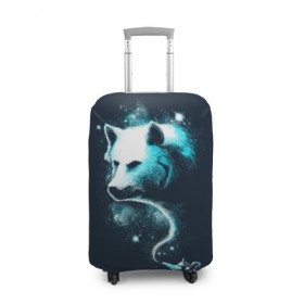 Чехол для чемодана 3D с принтом Галактический волк в Белгороде, 86% полиэфир, 14% спандекс | двустороннее нанесение принта, прорези для ручек и колес | animal | beast | galaxy | space | universe | wolf | волк | вселенная | галактика | животное | зверь | космос