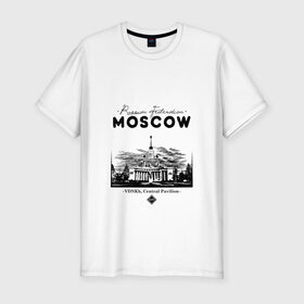 Мужская футболка премиум с принтом Москва, ВДНХ в Белгороде, 92% хлопок, 8% лайкра | приталенный силуэт, круглый вырез ворота, длина до линии бедра, короткий рукав | 