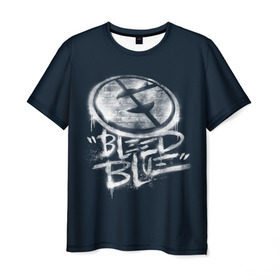 Мужская футболка 3D с принтом Bleed Blue в Белгороде, 100% полиэфир | прямой крой, круглый вырез горловины, длина до линии бедер | Тематика изображения на принте: dota | evil geniuses | international | team | ti5 | дота | злые гении | интернешнл