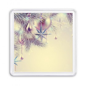 Магнит 55*55 с принтом Рождественская звезда в Белгороде, Пластик | Размер: 65*65 мм; Размер печати: 55*55 мм | Тематика изображения на принте: happy new year | блеск | ёлка | звезда | игрушки. праздник | конфетти | новый год | подарки