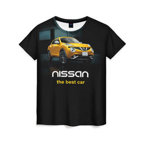 Женская футболка 3D с принтом Nissan the best car в Белгороде, 100% полиэфир ( синтетическое хлопкоподобное полотно) | прямой крой, круглый вырез горловины, длина до линии бедер | nissan | авто | автомобиль | водитель | машина | ниссан | тачка