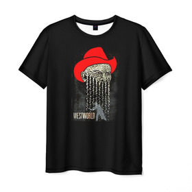 Мужская футболка 3D с принтом Мир дикого запада 4 в Белгороде, 100% полиэфир | прямой крой, круглый вырез горловины, длина до линии бедер | westworld | западный мир | мир дикого запада