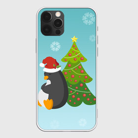 Чехол для iPhone 12 Pro Max с принтом Новогодний пингвинчик в Белгороде, Силикон |  | елка | новый год | пингвин