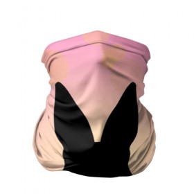 Бандана-труба 3D с принтом Силуэт зайчика в Белгороде, 100% полиэстер, ткань с особыми свойствами — Activecool | плотность 150‒180 г/м2; хорошо тянется, но сохраняет форму | зайчик | персиковый | розовый | силуэт
