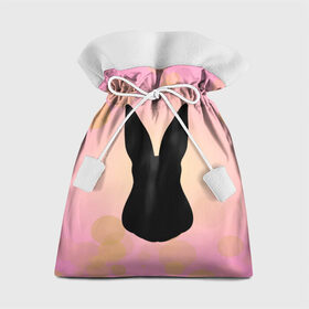 Подарочный 3D мешок с принтом Силуэт зайчика в Белгороде, 100% полиэстер | Размер: 29*39 см | Тематика изображения на принте: зайчик | персиковый | розовый | силуэт