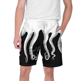 Мужские шорты 3D с принтом Octopus в Белгороде,  полиэстер 100% | прямой крой, два кармана без застежек по бокам. Мягкая трикотажная резинка на поясе, внутри которой широкие завязки. Длина чуть выше колен | octopus
