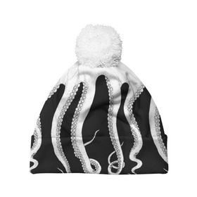 Шапка 3D c помпоном с принтом Octopus в Белгороде, 100% полиэстер | универсальный размер, печать по всей поверхности изделия | octopus