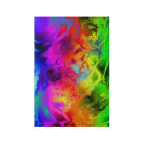 Обложка для паспорта матовая кожа с принтом Красочное безумие в Белгороде, натуральная матовая кожа | размер 19,3 х 13,7 см; прозрачные пластиковые крепления | Тематика изображения на принте: кислота | радуга | разноцветный | яркий