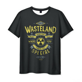 Мужская футболка 3D с принтом Come to Wasteland в Белгороде, 100% полиэфир | прямой крой, круглый вырез горловины, длина до линии бедер | atom | bomb | boy | fallout | radioactive | vault | wasteland | атом | бой | бомба | волт | мальчик | радиация | фоллаут | ядерная