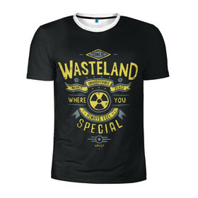 Мужская футболка 3D спортивная с принтом Come to Wasteland в Белгороде, 100% полиэстер с улучшенными характеристиками | приталенный силуэт, круглая горловина, широкие плечи, сужается к линии бедра | atom | bomb | boy | fallout | radioactive | vault | wasteland | атом | бой | бомба | волт | мальчик | радиация | фоллаут | ядерная