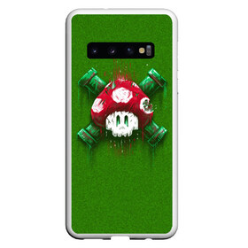 Чехол для Samsung Galaxy S10 с принтом Mario Mushroom в Белгороде, Силикон | Область печати: задняя сторона чехла, без боковых панелей | 8 bit | 8 бит | nintendo | гриб | нинтендо