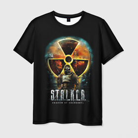 Мужская футболка 3D с принтом STALKER: Shadow of Chernobyl в Белгороде, 100% полиэфир | прямой крой, круглый вырез горловины, длина до линии бедер | chernobyl | radiation | radioactive | stalker | ukraine | zone | зона | радиация | радиоактивность | сталкер | украина | чернобыль