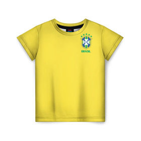 Детская футболка 3D с принтом Сборная Бразилии в Белгороде, 100% гипоаллергенный полиэфир | прямой крой, круглый вырез горловины, длина до линии бедер, чуть спущенное плечо, ткань немного тянется | brazil | америка | бразилия