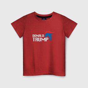 Детская футболка хлопок с принтом Donald Trump logo в Белгороде, 100% хлопок | круглый вырез горловины, полуприлегающий силуэт, длина до линии бедер | дональд | трамп