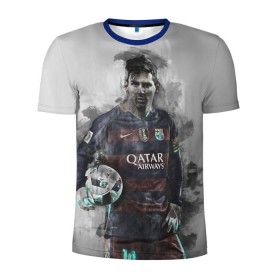Мужская футболка 3D спортивная с принтом Lionel Messi в Белгороде, 100% полиэстер с улучшенными характеристиками | приталенный силуэт, круглая горловина, широкие плечи, сужается к линии бедра | лионель | месси