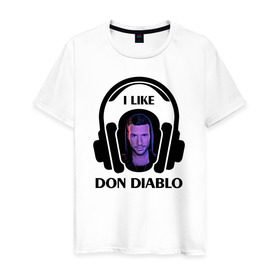 Мужская футболка хлопок с принтом I like Don Diablo в Белгороде, 100% хлопок | прямой крой, круглый вырез горловины, длина до линии бедер, слегка спущенное плечо. | Тематика изображения на принте: beatport | club | dj | don diablo | edm | electro | house | musical freedom | production | radio | retro style | spinnin | techno | top | trance | клуб | радио | трещины | царапины