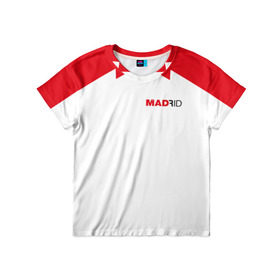 Детская футболка 3D с принтом Атлетико Мадрид в Белгороде, 100% гипоаллергенный полиэфир | прямой крой, круглый вырез горловины, длина до линии бедер, чуть спущенное плечо, ткань немного тянется | Тематика изображения на принте: 