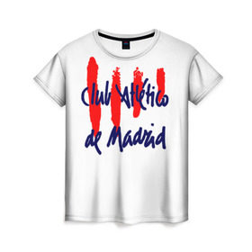 Женская футболка 3D с принтом Атлетико Мадрид в Белгороде, 100% полиэфир ( синтетическое хлопкоподобное полотно) | прямой крой, круглый вырез горловины, длина до линии бедер | atletico madrid | club | football | spanish | атлетико мадрид | испанский | клуб | футбольный