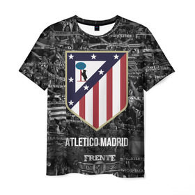 Мужская футболка 3D с принтом Атлетико Мадрид в Белгороде, 100% полиэфир | прямой крой, круглый вырез горловины, длина до линии бедер | atletico madrid | club | football | spanish | атлетико мадрид | испанский | клуб | футбольный