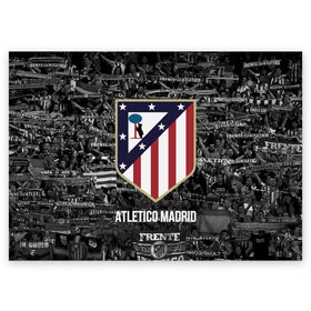 Поздравительная открытка с принтом Атлетико Мадрид в Белгороде, 100% бумага | плотность бумаги 280 г/м2, матовая, на обратной стороне линовка и место для марки
 | atletico madrid | club | football | spanish | атлетико мадрид | испанский | клуб | футбольный
