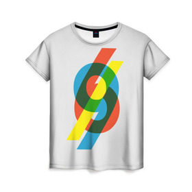 Женская футболка 3D с принтом 69 в Белгороде, 100% полиэфир ( синтетическое хлопкоподобное полотно) | прямой крой, круглый вырез горловины, длина до линии бедер | math | number | retro | алгебра | математика | ностальгия | ретро | цифра | число