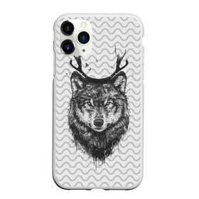 Чехол для iPhone 11 Pro матовый с принтом Рогатый волк в Белгороде, Силикон |  | animal | beast | deer | moon | rage | roar | wild | wolf | вой | волк | животное | зверь | луна | олень | рога