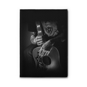 Обложка для автодокументов с принтом Гитарист в Белгороде, натуральная кожа |  размер 19,9*13 см; внутри 4 больших “конверта” для документов и один маленький отдел — туда идеально встанут права | Тематика изображения на принте: rock | гитара | рок | рок жив | рок музыка | русский рок