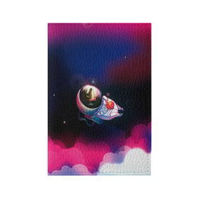 Обложка для паспорта матовая кожа с принтом Ёжик в космосе в Белгороде, натуральная матовая кожа | размер 19,3 х 13,7 см; прозрачные пластиковые крепления | Тематика изображения на принте: в тумане | еж