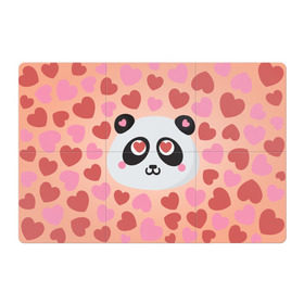 Магнитный плакат 3Х2 с принтом Влюбленная панда в Белгороде, Полимерный материал с магнитным слоем | 6 деталей размером 9*9 см | любовь | панда | сердце