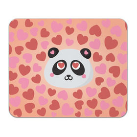 Коврик прямоугольный с принтом Влюбленная панда в Белгороде, натуральный каучук | размер 230 х 185 мм; запечатка лицевой стороны | любовь | панда | сердце