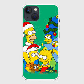 Чехол для iPhone 13 с принтом Симпсоны новогодние 3 в Белгороде,  |  | simpsons | барт | барт симпсон | гомер | гомер симпсон | новый год | симпсоны | снег | снежинки